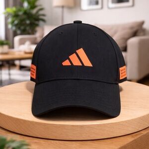 Black Cap with Orange Logo - Men Accessories